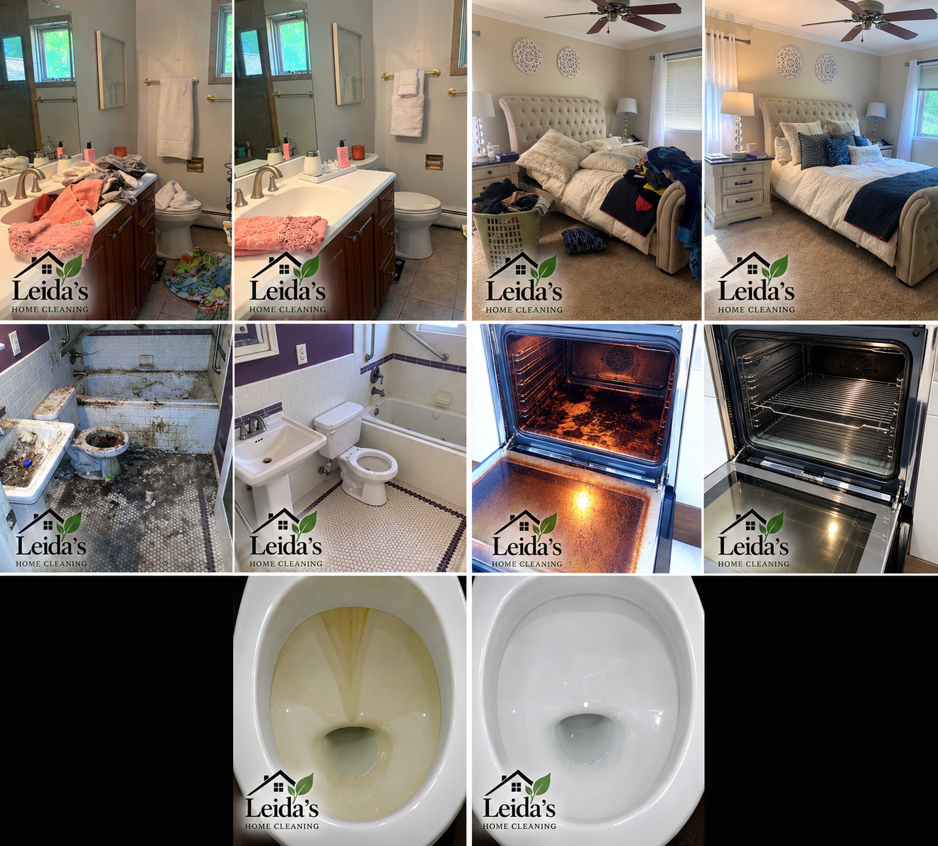 More real Leida's Home Cleaning before and after results